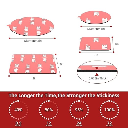 Made of 3M Double Sided Adhesive Pads 1" x 1" 20 PCS Square Heavy Duty VHB Black 5925 Sticky Mounting Foam Tape Strong Adhesive Waterproof for Home Office Car Deco
