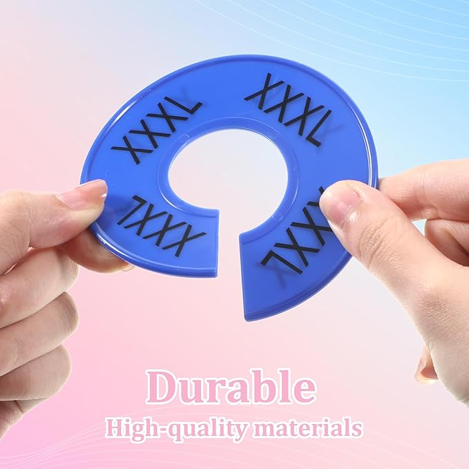 8 PCS Clothing Size Dividers, Closet Dividers for Hanging Clothes, Color Plastic Clothing Rack Size Divider Round Colorful Plastic Hanger Tags Reusable Clothes Divider for Racks in 8 Sizes 2XS - 3XL
