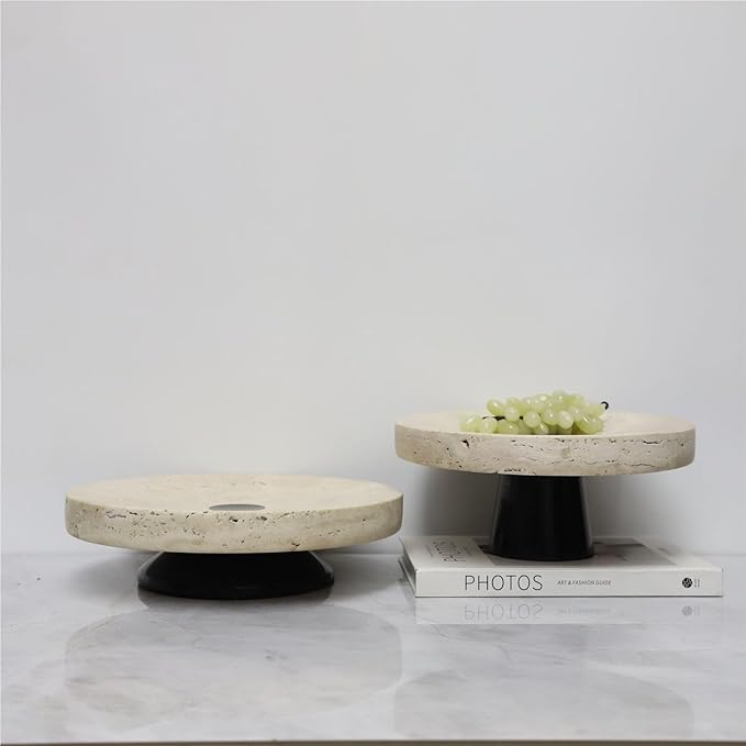 Modern Marble Tray Set - Minimalist Home Decor for entryway, Hotel, Showroom - Geometric Marble Storage Bowl for Essentials and Decorations(Beige13)