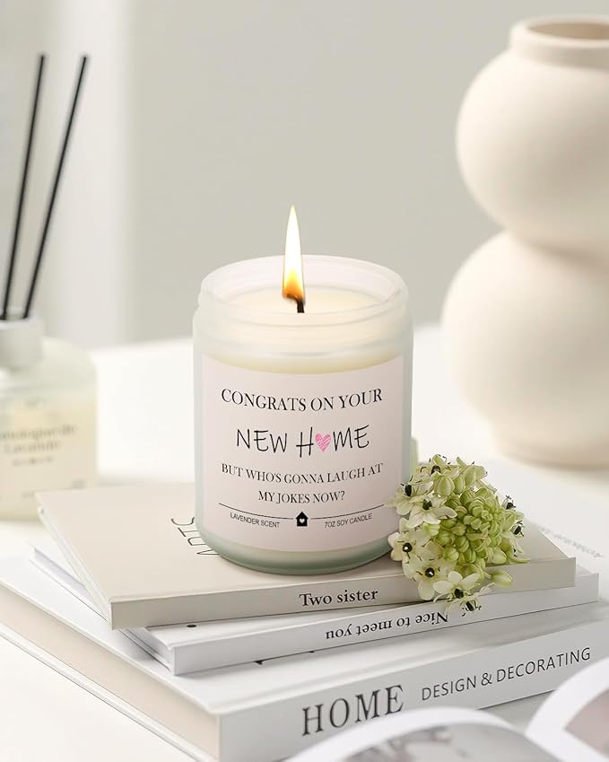 BeauGift House Warming Gifts New Home, Funny Housewarming Candle Gift Ideas, New Apartment Essentials for Women Men Home Owner Friends Moving Away, 7 oz, Lavender
