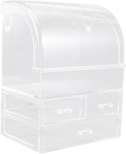 PartyKindom Cosmetic Organizer Drawers Box Desktop Cosmetic Organizer Makeup Desk Large Capacity Storage Bin