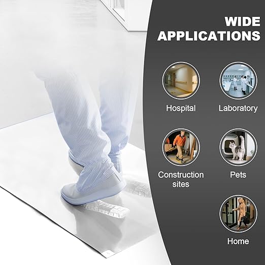 26" x 45" Transparent Sticky Mat Tacky Pads Adhesive Floor Mat (5 Packs,150 Sheets,30 Sheets/Pack） for Cleanroom Laboratory Hospital Construction Pets Home Indoor Gymnasium and Workshop
