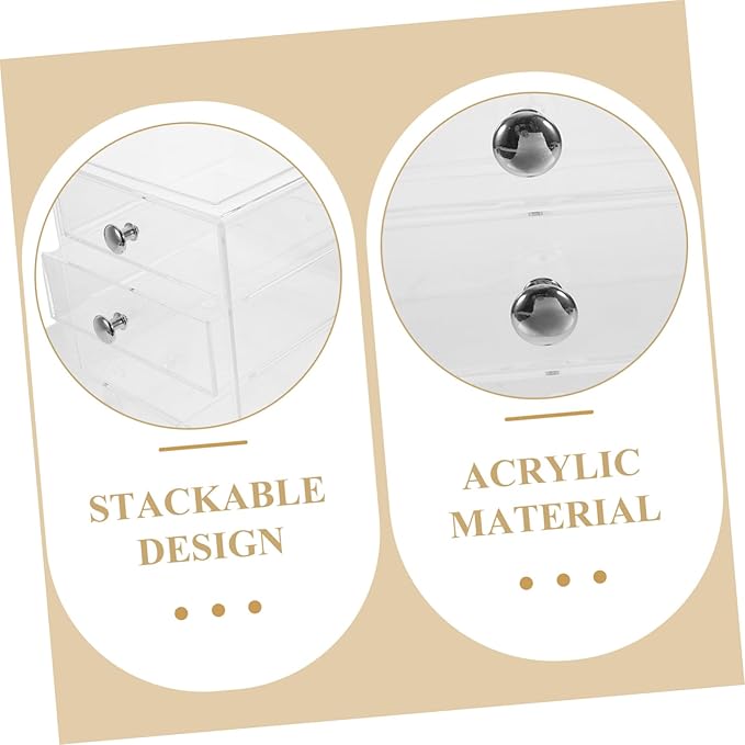 Clear Drawer Organizer for Makeup Jewelry Office Supplies Multi-use Storage for Neat and Efficient Organization