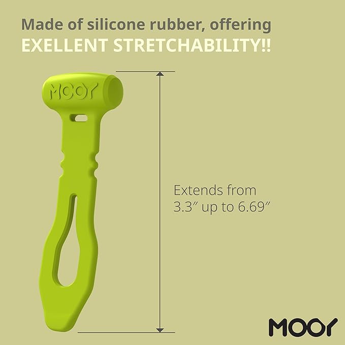 MOOY CLINGMAN Cable Organizer, Cable Management Cable Ties, Reusable, Silicone Rubber, Set of 3, Colorful, Super Stretchable, Never Get Lost (Green)