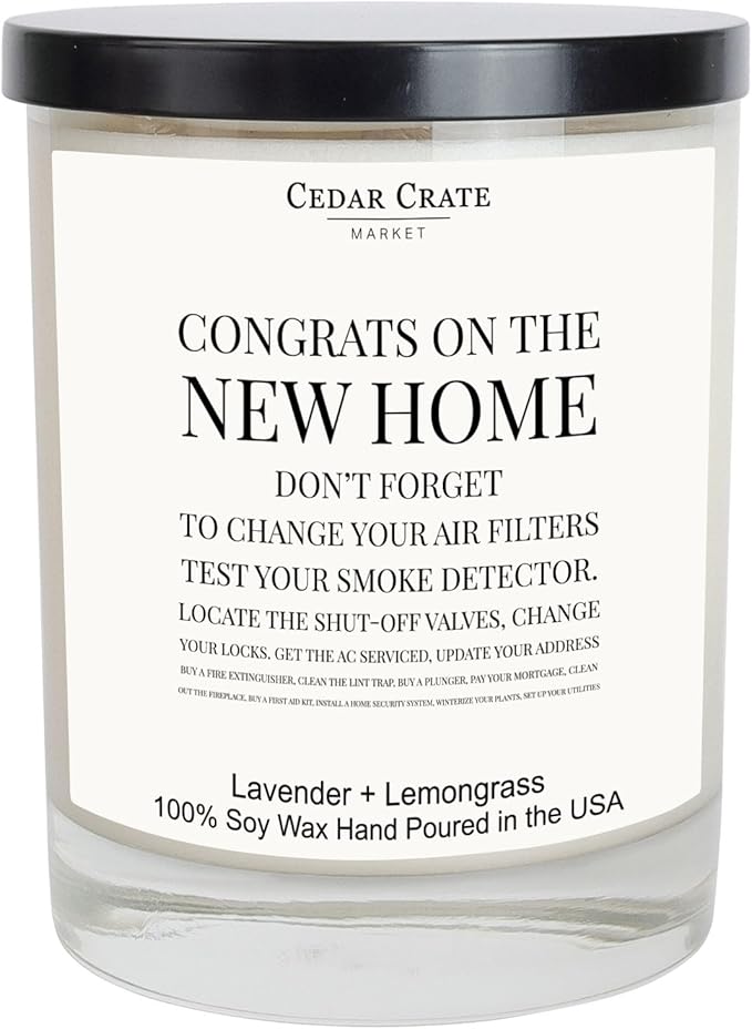 Cedar Crate Market - Funny Candle - House Warming Gifts New Home. Housewarming Gifts for Women, Men, Couple, New Homeowner First Apartment Essentials Closing Presents for Home Buyers
