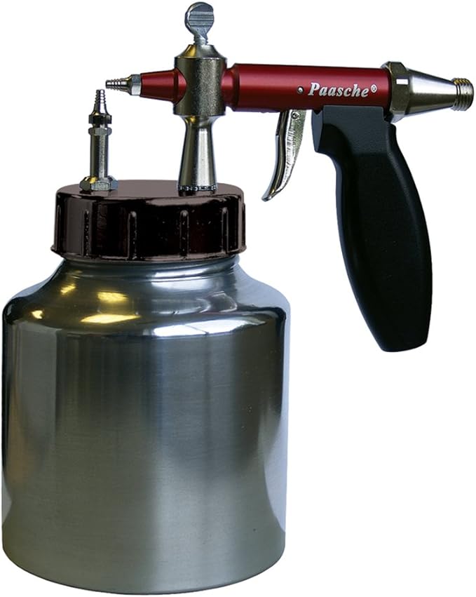 Paasche L#2C Airbrush Sprayer with Quart Bottle Assembly and Medium Spray Head, Siphon Airbrush Gun with 1.3 mm Spray Tip for Thin to Medium Fluids, Ideal for Varnishes and Paints, 32 oz Bottle