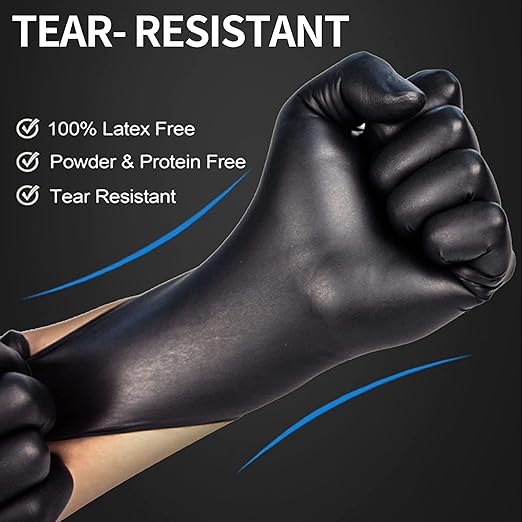 Jointown Basic Medical Black Nitrile Exam Gloves - Latex-Free & Powder-Free - NGPF1045 (Case of 1,000), Medium