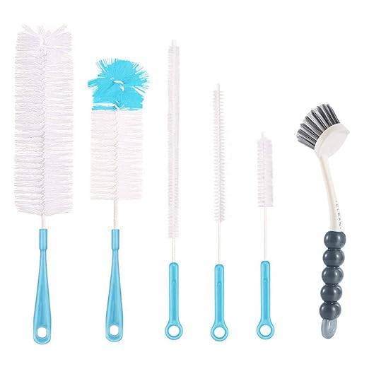 6Pcs Bottle Cleaning Brush Set-Long Handle Water Bottle Cleaner Brush for Washing Wine Decanter,Beer Bottle,Baby Bottles