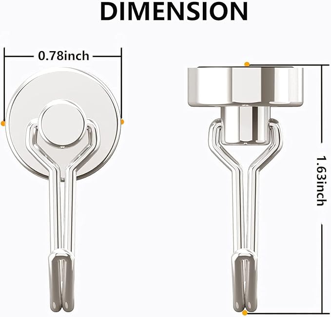 Tohoer Magnetic Hooks, Neodymium Magnets Hook Heavy Duty 30LBS with Rust Proof for Fridge, Refrigerator, Oven, Grill, BBQ, Key, Tools Holder, Utensil, Kitchen, Outdoor, Magnet for Hanging Wreaths