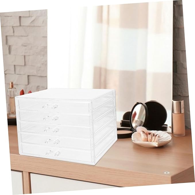 Makeup Organizer Acrylic Jewelry Storage Box for Vanity Desktop Holder for Lipstick Accessories and Jewelry Compact and Stylish Design for Easy Access
