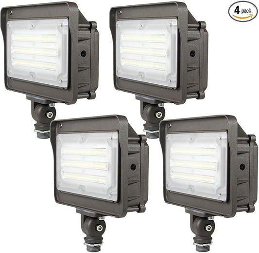 kadision 50 Watt LED Flood Lights, 6500lm Replaces 400W Incandescent, 5000K Daylight LED Flood Light Outdoor Waterproof for Yard, Patio, House Exterior, ETL Listed (4 Pack)