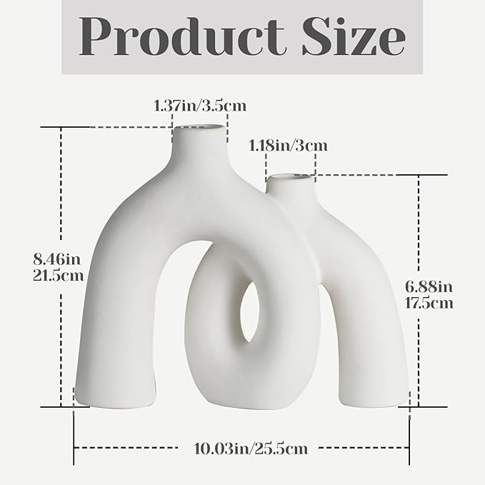 Sculptural Ceramic Vase — Intertwined Figure Design, Minimalist Statement Piece