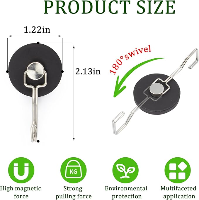 20LBS Rubber Coated Neodymium Magnetic Hooks with