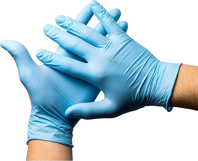 Style Setter Powder-Free Nitrile Disposable Exam Gloves, Industrial Medical Examination,Latex Free Rubber,Non-Sterile,Food Safe,Textured Fingertips,Ultra-Strong,Pack of 10(1000 PCS),Blue - Size Large