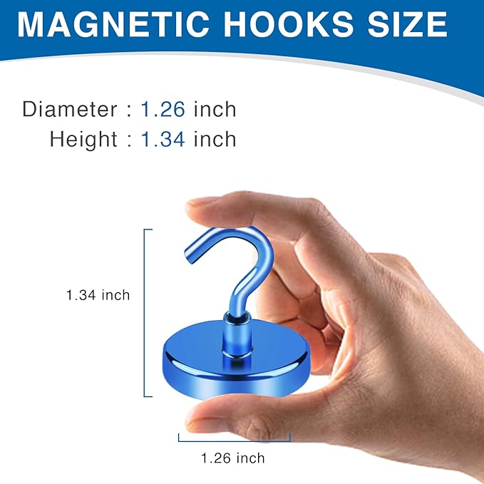 LOVIMAG Magnetic Hooks for Cruise Cabins, 120LBS Cruise Essentials Must Haves, Cruise Magnets, Magnetic Key Holder, Strong Magnetic Hooks for Hanging, Fridge, Grill -12 Pack