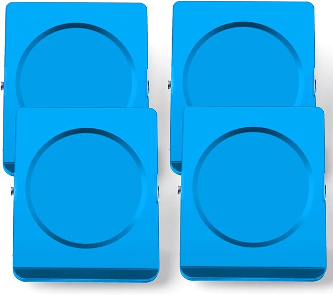 Grtard Strong Magnetic Clips, 2.2 Inch Extra Large Magnetic Clips Heavy Duty, 4Pack Magnet Clip for Fridge, Clip Magnets for Refrigerator, Whiteboard, Classroom, Kitchen, Office Organizer (Blue)
