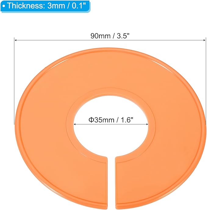 PATIKIL Clothes Dividers, 12 Pack Closet Clothing Rack Size Dividers Blank Labels Sorting Round Separator for Closet, Orange