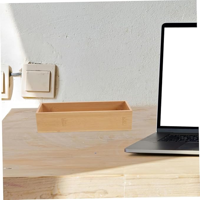 3pcs Organizer Lidless Storage Trays for Kitchen Bathroom Office Desk Solid Wood Construction Spacious Design Modern Minimalist Aesthetic