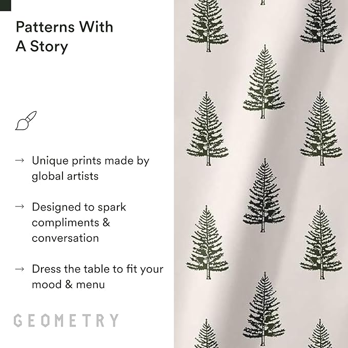 Christmas Dinner Napkins - Premium Cloth Napkins - Quick Dry & Super Absorbent Table Napkins - Premium Geosuede Linen Napkins - Pine 19" x 19" - 6 Pieces