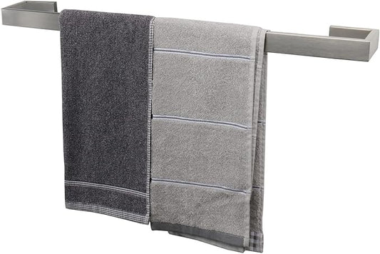 TocTen Bath Towel Rack - Square Base Thicken SUS304 Stainless Steel Towel Bar for Bathroom, Bathroom Bar Accessories Towel Rod Heavy Duty Wall Mounted Towel Holder (Brushed Nickel, 24 Inch)