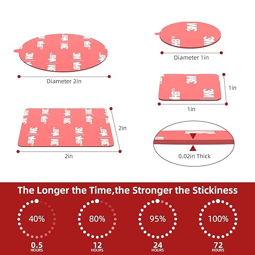 3M Double Sided Adhesive Dots Heavy Duty VHB 1" Diameter 0.02in Thick 20 PCS Clear 4905 Round Sticky Mounting Strong Adhesive Waterproof Foam Tape for Home Office Car Deco