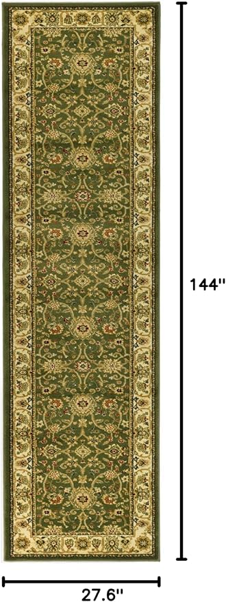 SAFAVIEH Lyndhurst Collection Runner Rug - 2'3" x 12', Sage & Ivory, Traditional Oriental Design, Non-Shedding & Easy Care, Ideal for High Traffic Areas in Living Room, Bedroom (LNH212C)
