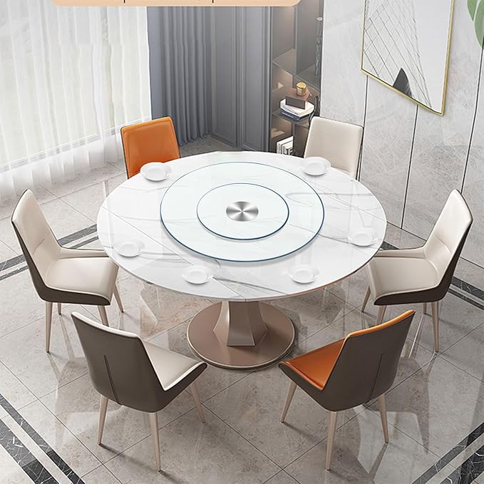 24" Large Tempered Glass Lazy Susan Turntable - Silent & Smooth Swivel Serving Plate for Dining Table Centerpiece for Family Gatherings, Banquets, and Weddings, Great Gift for New Homes