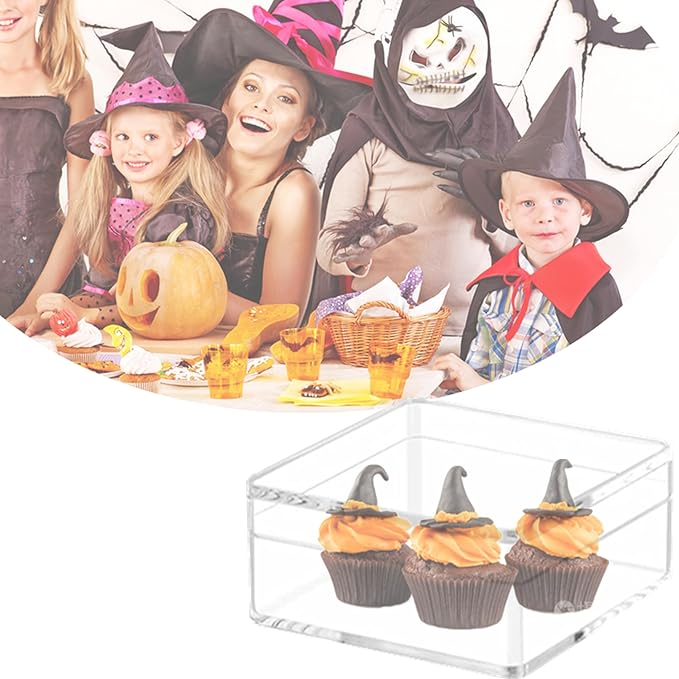 KissYou Acrylic Box Clear Display Box with Lid Jewelry Storage Container Party Decoration