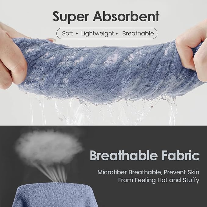Bath Towels, Pack of 4, 30"x60", Large Microfiber Towel Set, Ultra Soft, Super Absorbent, Fast Drying, Perfect for Suana, Shower, Pool, Sport, Travel, Fitness, SPA,Yoga, Coral Fleece - Blue