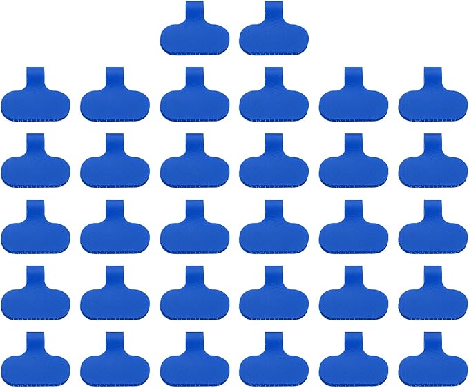 PATIKIL 2.4 x 1.5 Inch Cable Labels, 32 Pcs Electronic Cable Identification Tags Nylon Write on Wire Labels Oval Cord Tags Labeling for Electronics Management Organization, Blue