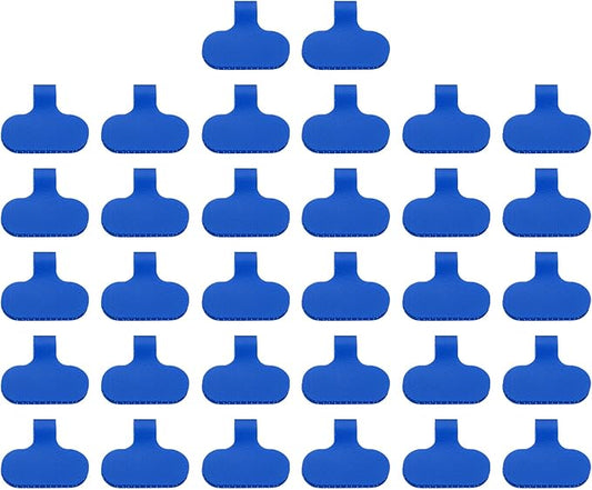 PATIKIL 2.4 x 1.5 Inch Cable Labels, 32 Pcs Electronic Cable Identification Tags Nylon Write on Wire Labels Oval Cord Tags Labeling for Electronics Management Organization, Blue
