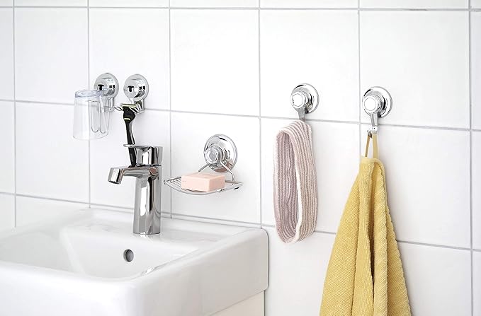 Bath Beyond Suction Cup Hooks (2Pack) - Powerful Vacuum Suction Cup Hooks Utensil Hanger Organizer No Drill Heavy Duty Organizer for Multi Purpose Kitchen, Bathroom, Restroom, Shower