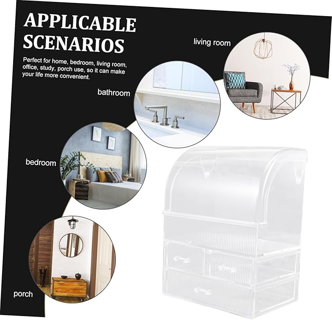 VICASKY Acrylic Makeup Organizer Box Storage Boxes for Bathroom Large Capacity Makeup Storage