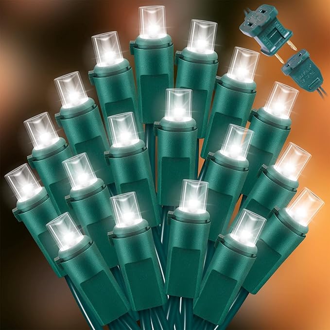 LAMPHOME White Christmas Lights Indoor Outdoor, Connectable String Lights Plug in, Mini White Fairy Light for Patio Dorm Classroom Bedroom Christmas Tree Wedding Party Garland Birthday Festival