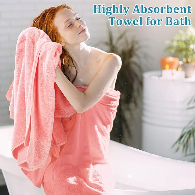 18 Pcs Microfiber Bath Towel Set 6 Bath Towels 6 Hand Towels 6 Washcloths Soft Coral Velvet Highly Absorbent Bathroom Towel for Fitness Sports Yoga Travel(Cute Colors)