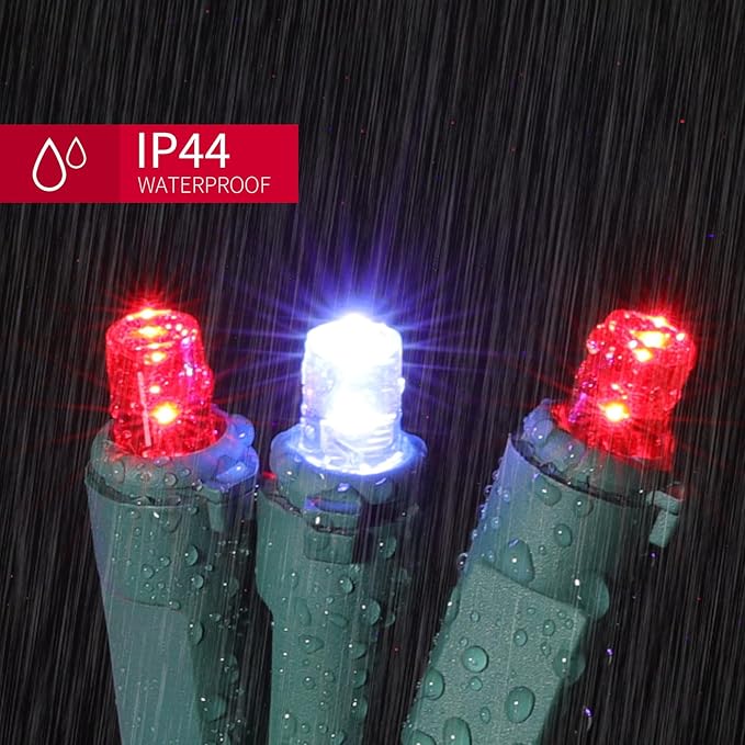 LAMPHOME Red White Valentine's String Lights 100LED 21.6FT Mini Fairy Light Green Wire Christmas Lights Plug in for Indoor & Outdoor Party Patio Bedroom Xmas Tree Garland Galentine's Day Decoration
