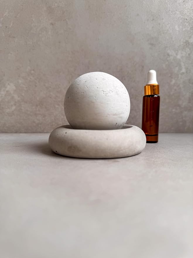 Concrete Essential Oil Diffuser, Aromatherapy Sphere, Passive Dome Diffuser, Cement Decor, Fragrance Air Freshener, Cement Diffuser Stone, Ball Ornament, Non-Electric Diffusing Stone