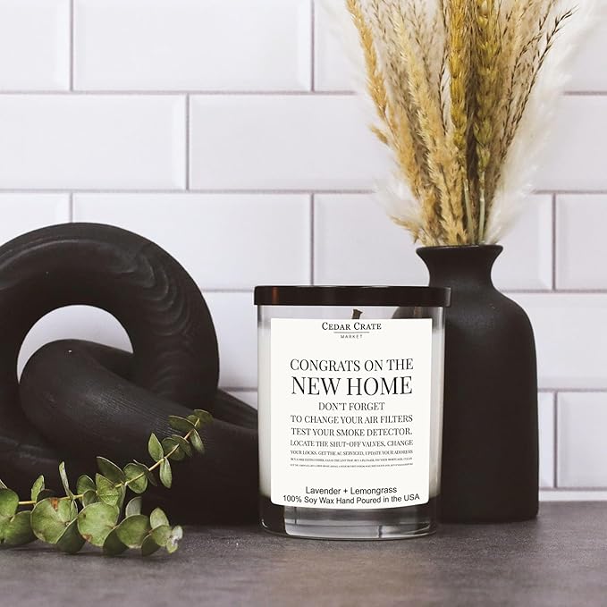 Cedar Crate Market - Funny Candle - House Warming Gifts New Home. Housewarming Gifts for Women, Men, Couple, New Homeowner First Apartment Essentials Closing Presents for Home Buyers