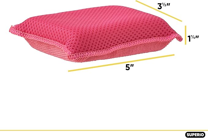 Microfiber Sponges for Dishes Kitchen Sponges Non-Scratch Sponge Dish Scrubber Heavy Duty Household Cleaning Sponges Multi-Purpose Cleaning Supplies Dish Sponge Kitchen Sponges Pack of 3