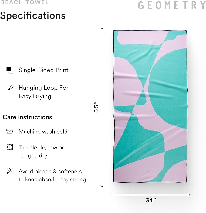 Micro-Loop Beach Towel – Spring & Summer Collection – Quick-Dry, Sand-Resistant, Ultra-Absorbent Compact Towel for Beach & Travel (Abstract Life)