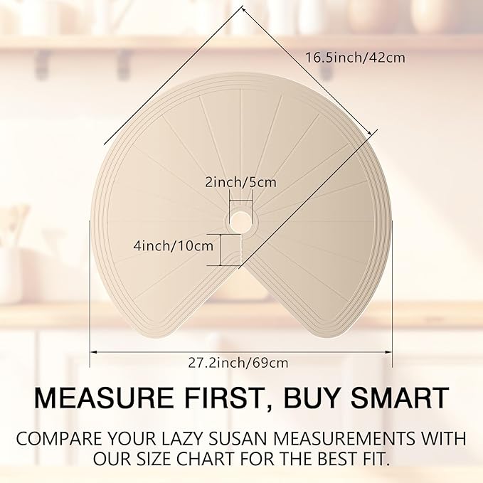Lazy Susan Turntable Organizer - 28 Inch Rotating Tray for Kitchen Cabinet, Dining Table, Countertop