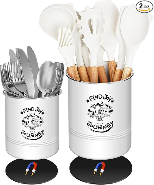 Magnetic RV Utensil Holder, Camper Essentials, RV Kitchen Accessories Must Haves Organization for Inside, RV Storage and Organization Ideas (2 Pack)