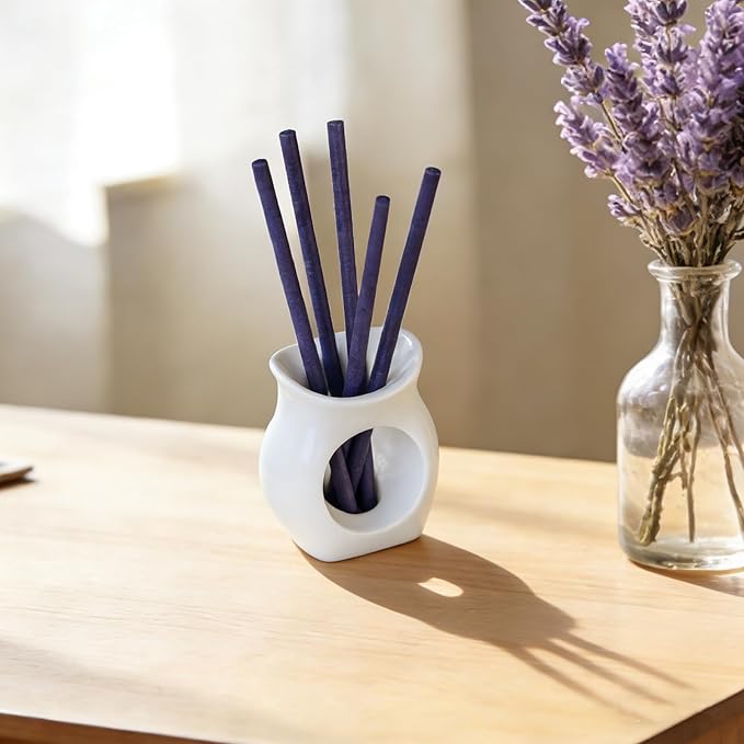 Non-Toxic Air Freshener Stix - Natural Essential Oils Infused, 30 Days Long-Lasting Freshness, 5 Pcs 6" Per Pack for Car Home Office，Ceramic Base not Included (Lavender Tea and Honey)
