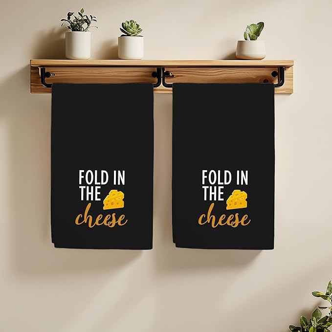 Funny Towels Gifts, Fold in The Cheese Towels for Kitchen Bathroom Decor (16x24 inches)