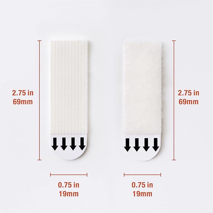 64-Pairs(128 Strips) Medium Picture Hanging Strips, Hook and Loop Tape, Picture Hanger Damage Free, Waterproof Adhesive Strips for Frame Hanging and Christmas Decorations, Heavy Duty