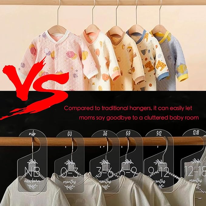7Pcs Baby hanger Baby closet divider Closet organizer Baby clothe organizer Baby size closet dividers Clothe organizer