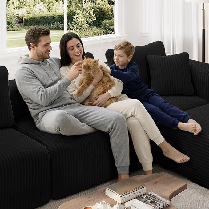 Novilla Modular Sectional Sofa, Modern Cloud Sectional Couch with Smarts Coil® Support, Upholstered Boneless Couch for Living Room Apartments Bedroom, No Assembly Required (Left-Arm Chair)