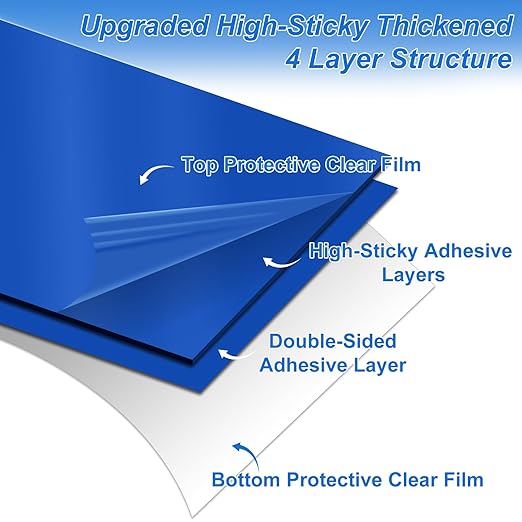 Sticky Mat Tacky Adhesive Pads 300 Sheets, 30 Sheets/Pack, 18'' x 24''/ 45 x 60 cm, Thickened Cleaning Mats for Shoes, Construction, Cleanroom, Laboratories, Hospitals, Dogs, Pets, Home- Blue