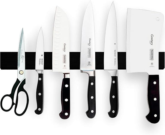 16 Inch Black Wood Knife Magnetic Strip - Wall Kitchen Magnetic Rack Holder