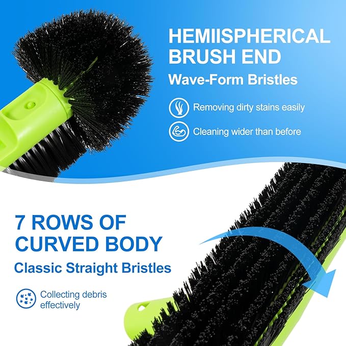Sepetrel 18" Wide Pool Brush Head for Cleaning Walls,Inground/Above Ground Swimming Pool Scrub Brushes with Round Ends